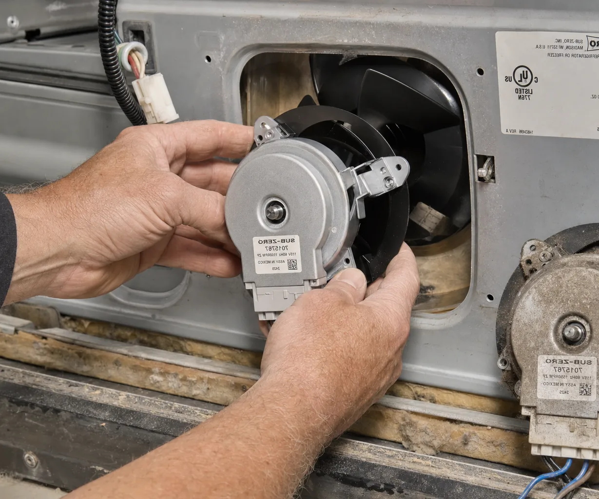 Close-up of an OEM appliance part replacement up close