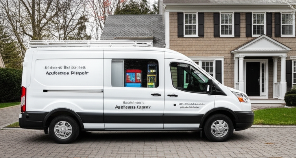 Professional service van ready for appliance repair